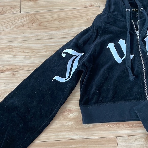 BNWT 10/10 Juicy Black Label Cropped zip up hoodie Small - Picture 2 of 4